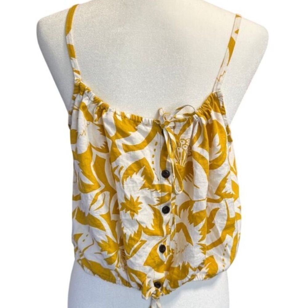 Madewell Yellow and White linen blend Floral Camisole size medium - Picture 4 of 8